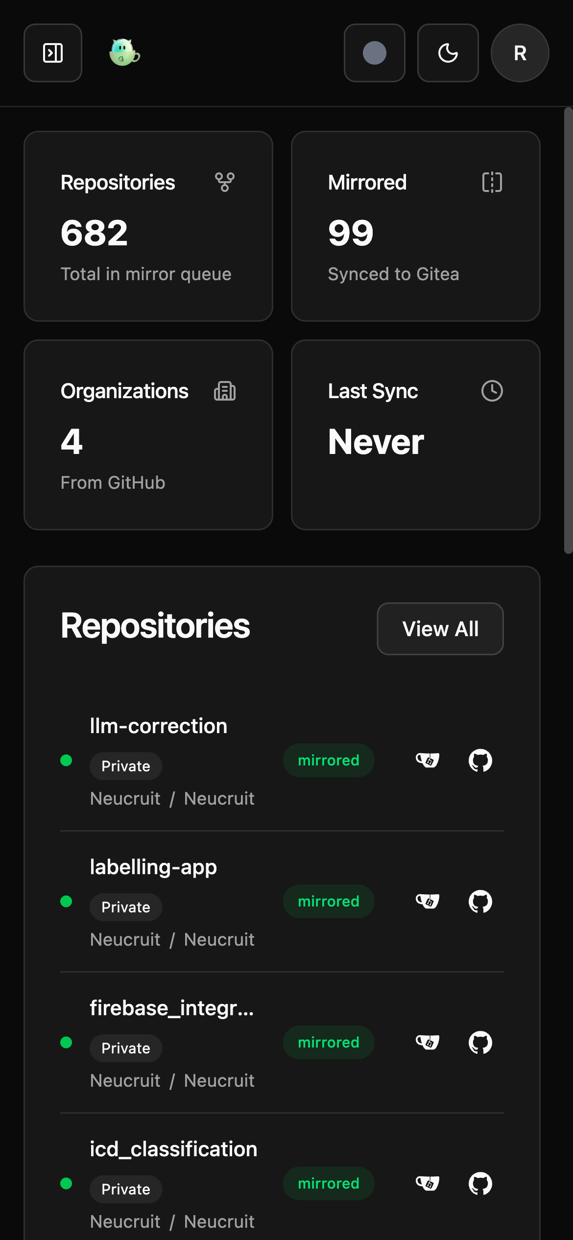 Dashboard Mobile